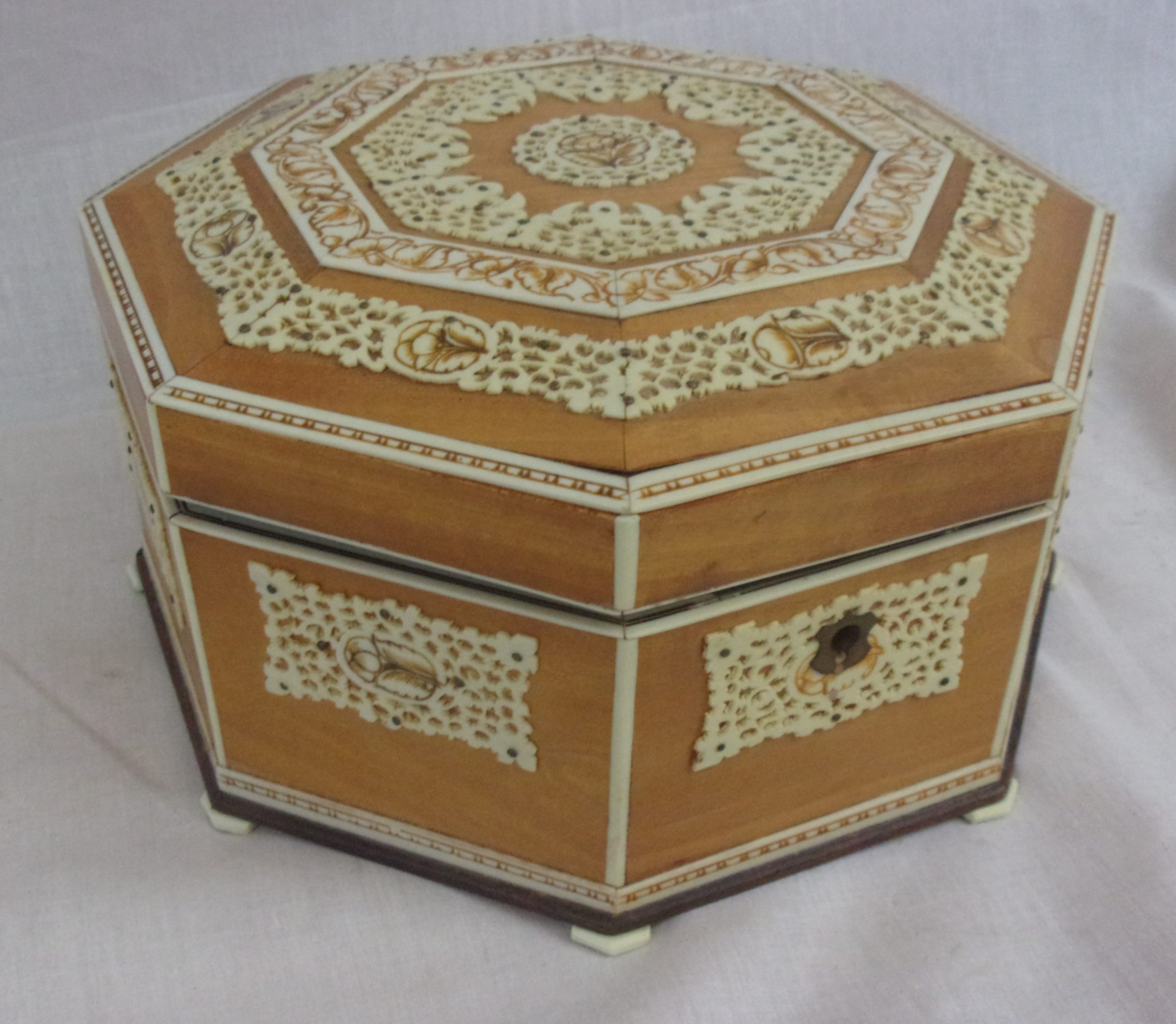 19th Century Fruitwood & Ivory Inlaid Jewelry Box - Image 6