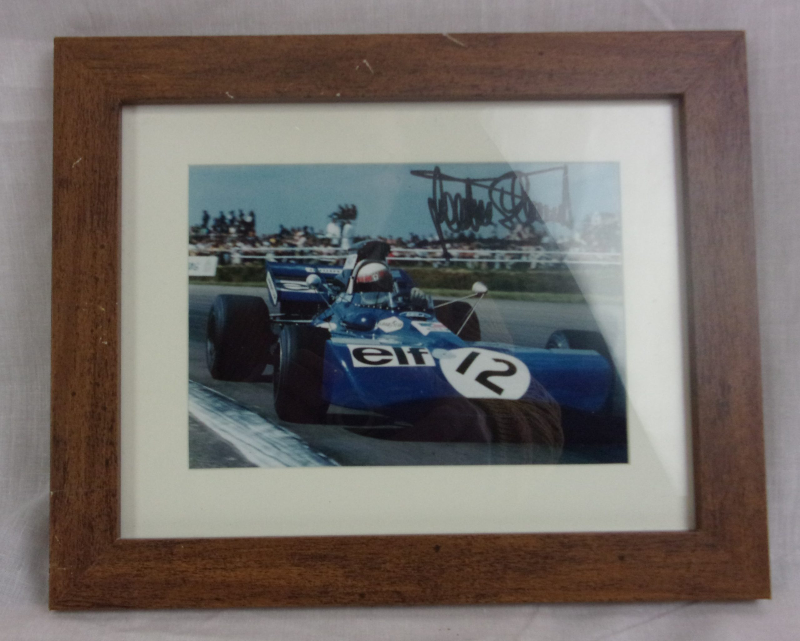 Jackie Stewart Hand Signed Photograph Of The Legend In The Tyrell 003