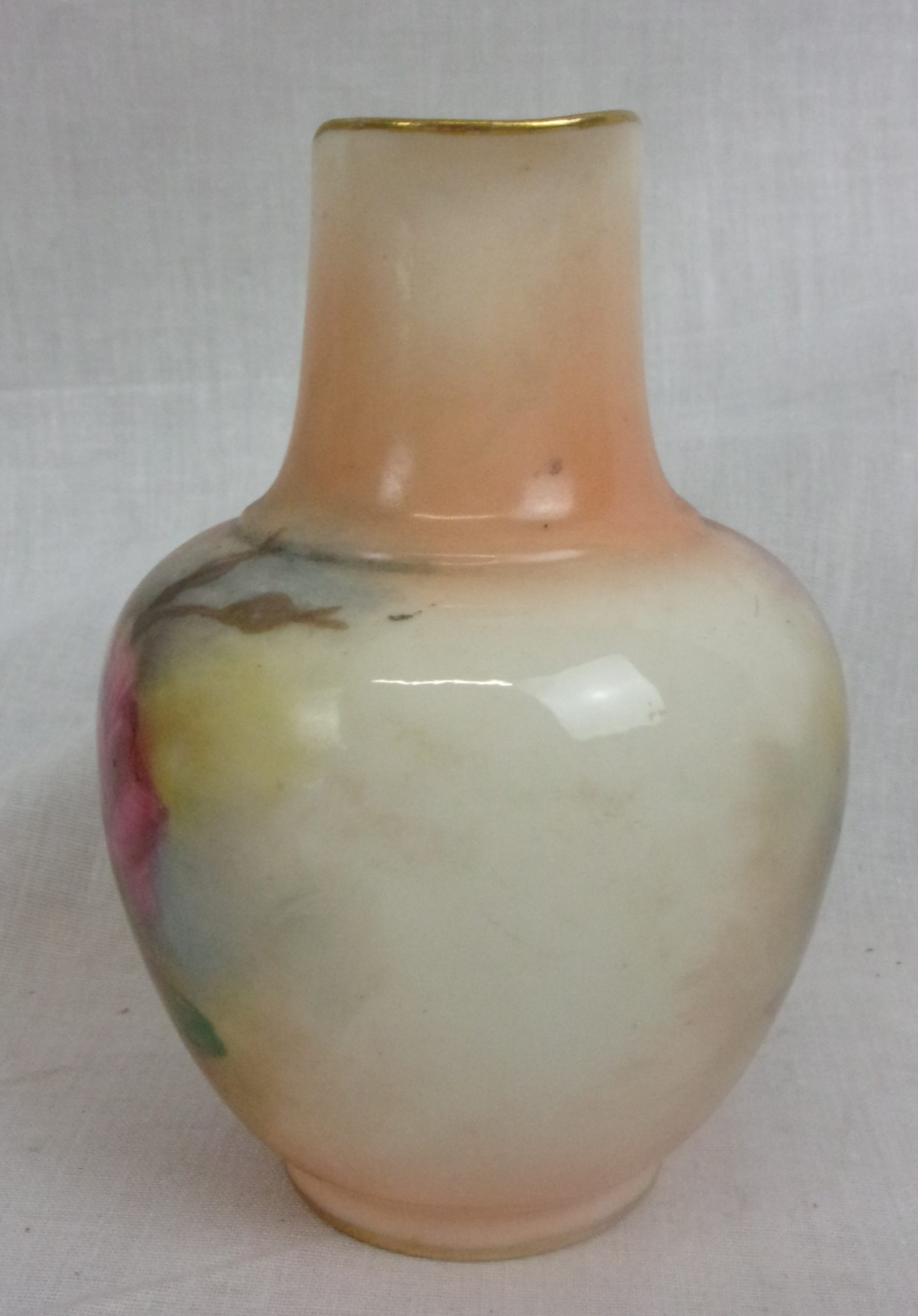 Pair Of 1897 Blush Ivory Royal Worcester Rose Decorated Vases - Image 11