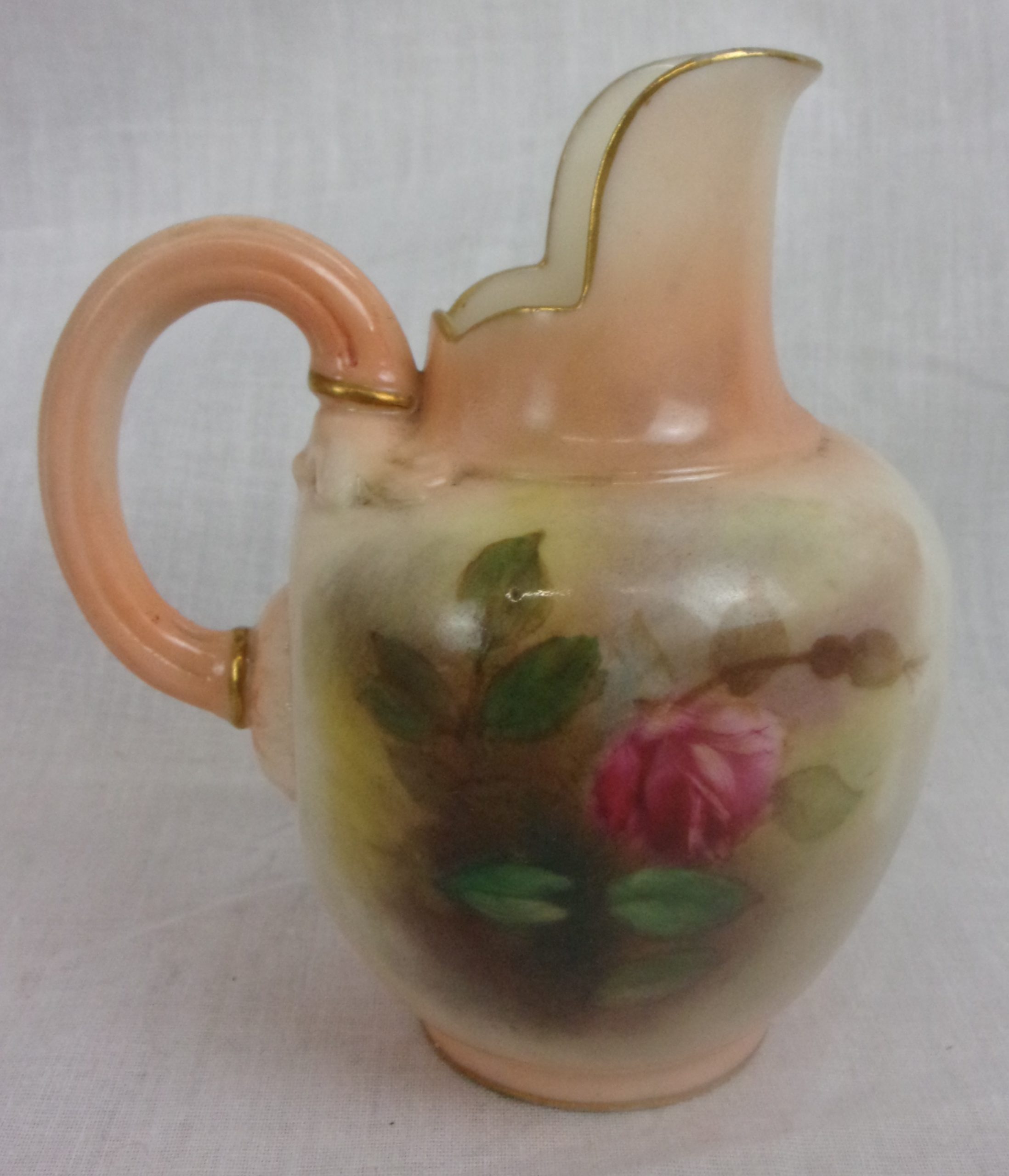 Pair Of 1897 Blush Ivory Royal Worcester Rose Decorated Vases - Image 7