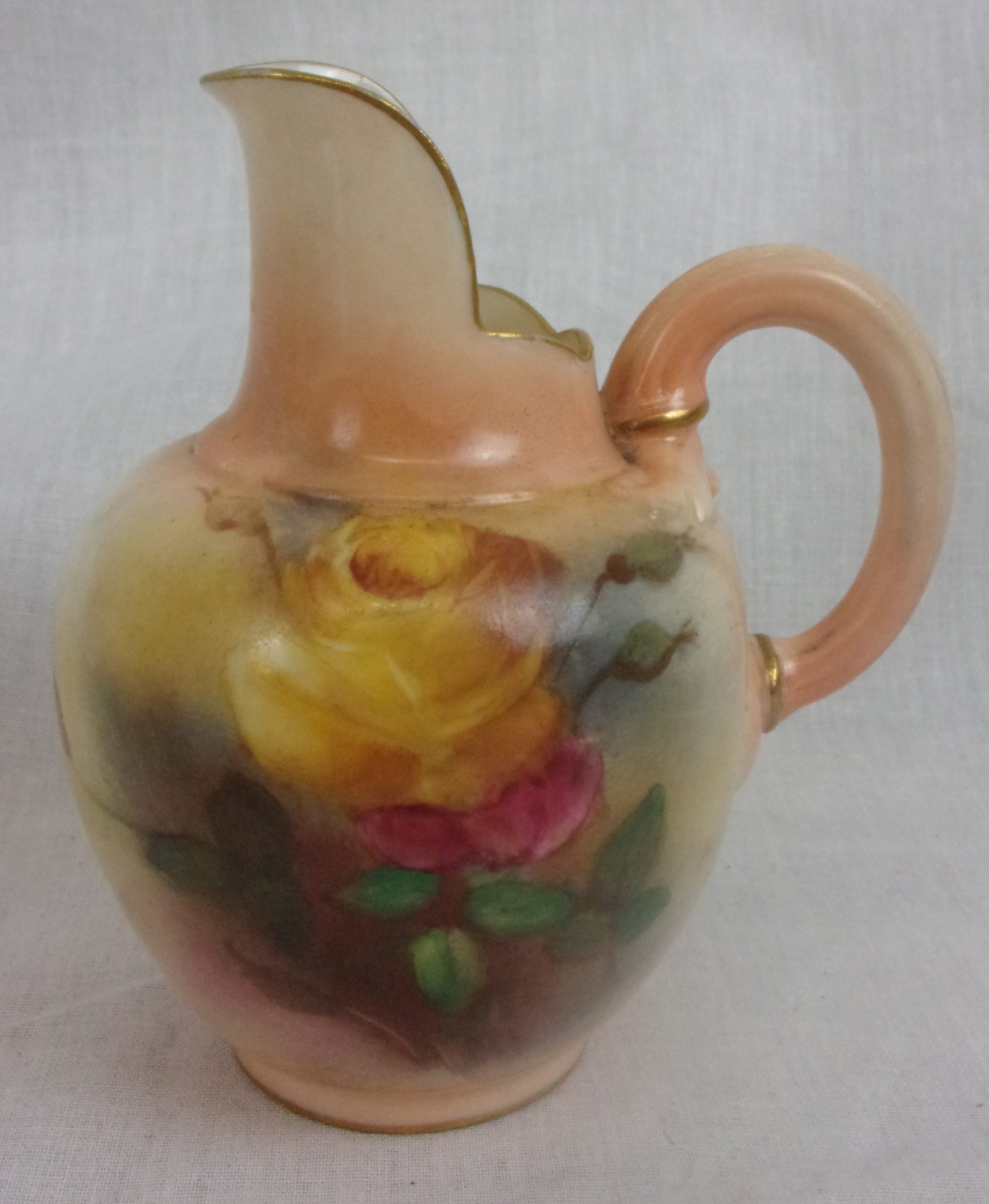 Pair Of 1897 Blush Ivory Royal Worcester Rose Decorated Vases - Image 5