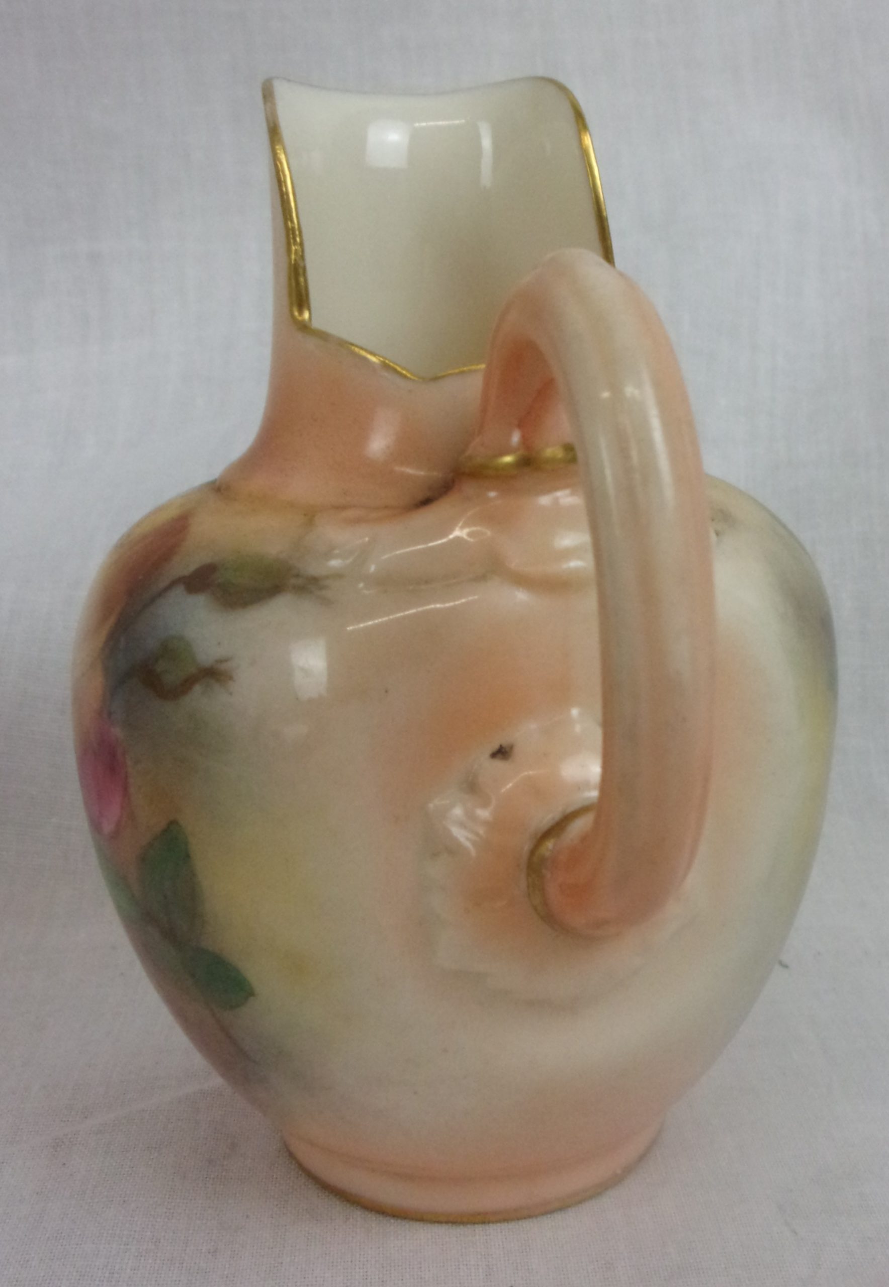 Pair Of 1897 Blush Ivory Royal Worcester Rose Decorated Vases - Image 4