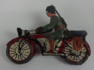 Circa 1935 German Elastolin Krader Motorcyclist Composite Figure