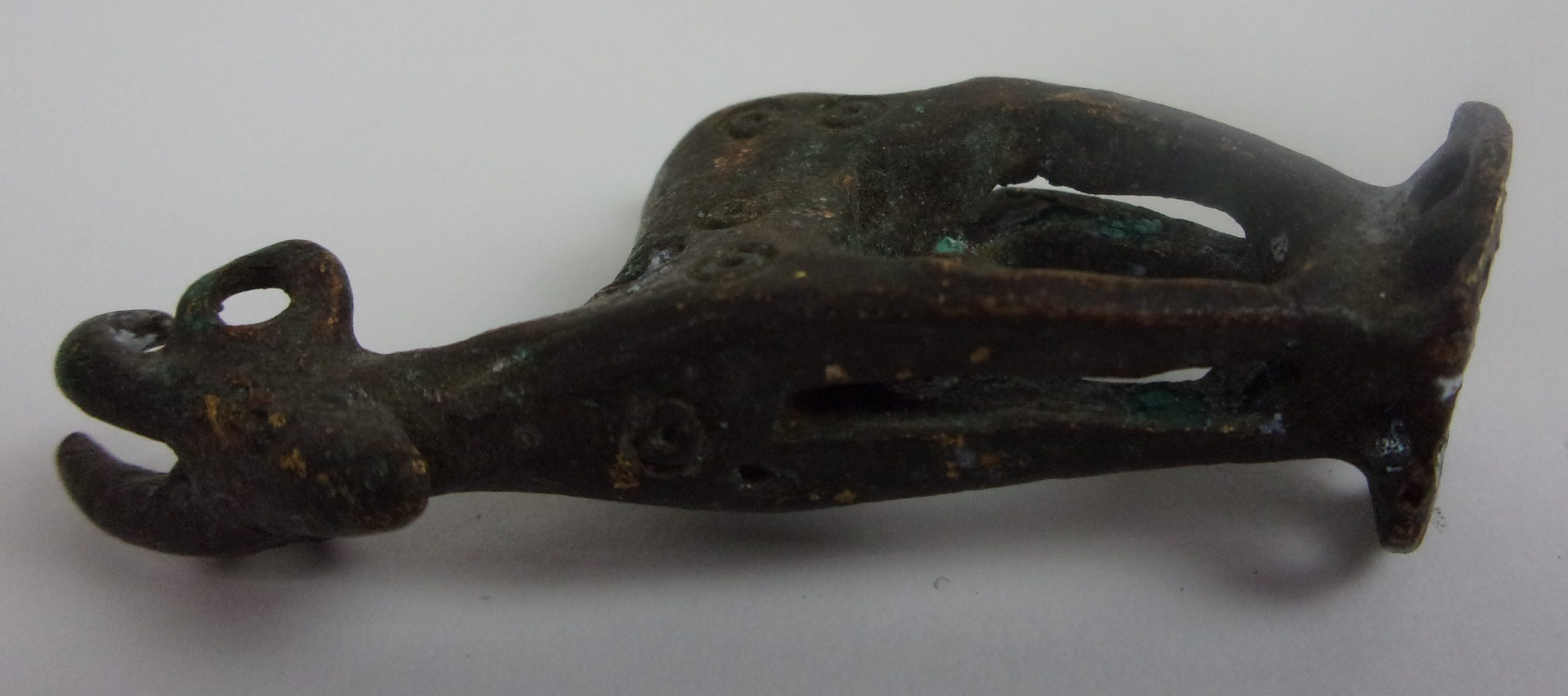 Circa 200 AD Roman Ibex Bronze Pendant With Some Enamel Work Remaining - Image 4