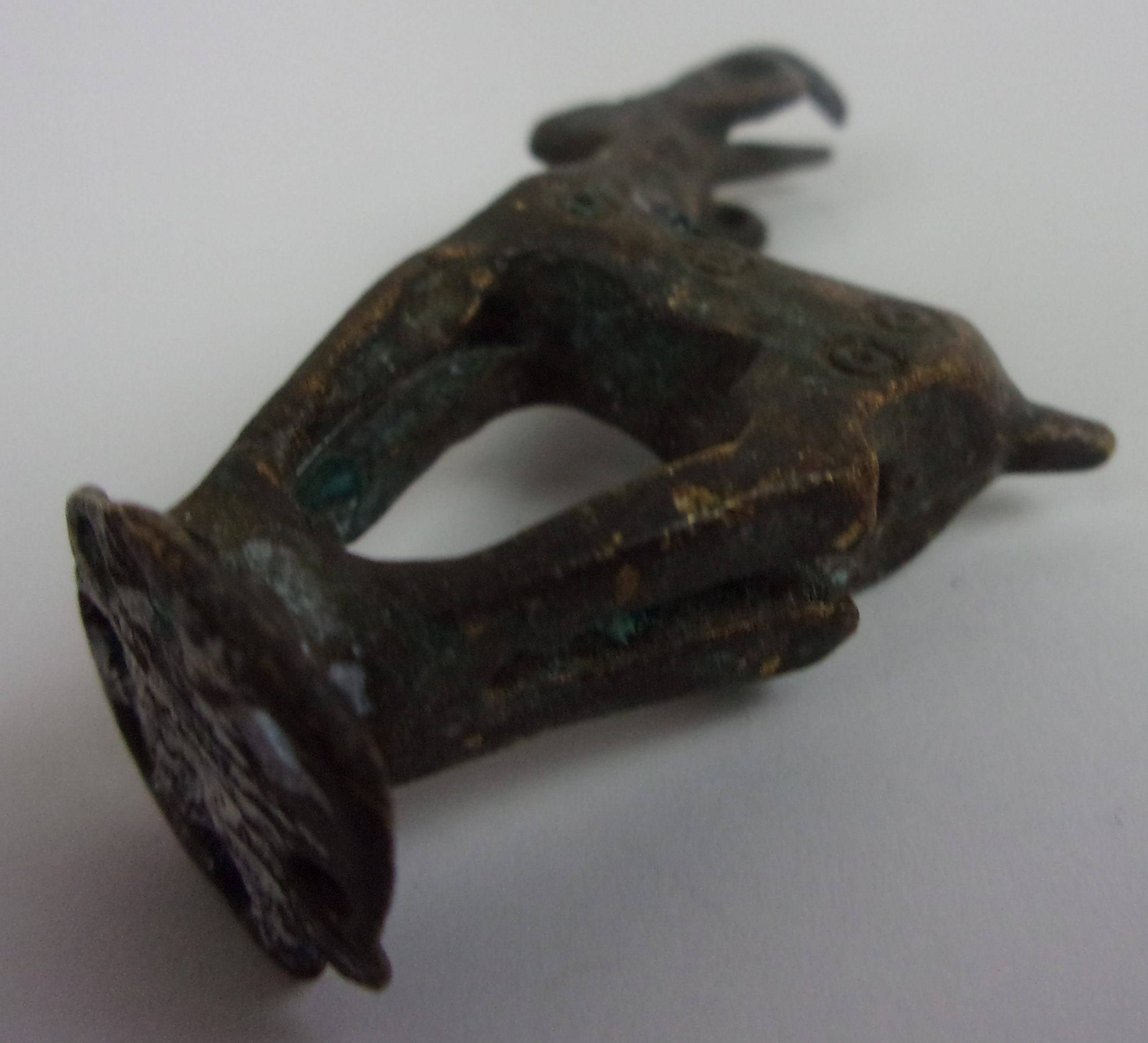 Circa 200 AD Roman Ibex Bronze Pendant With Some Enamel Work Remaining - Image 3