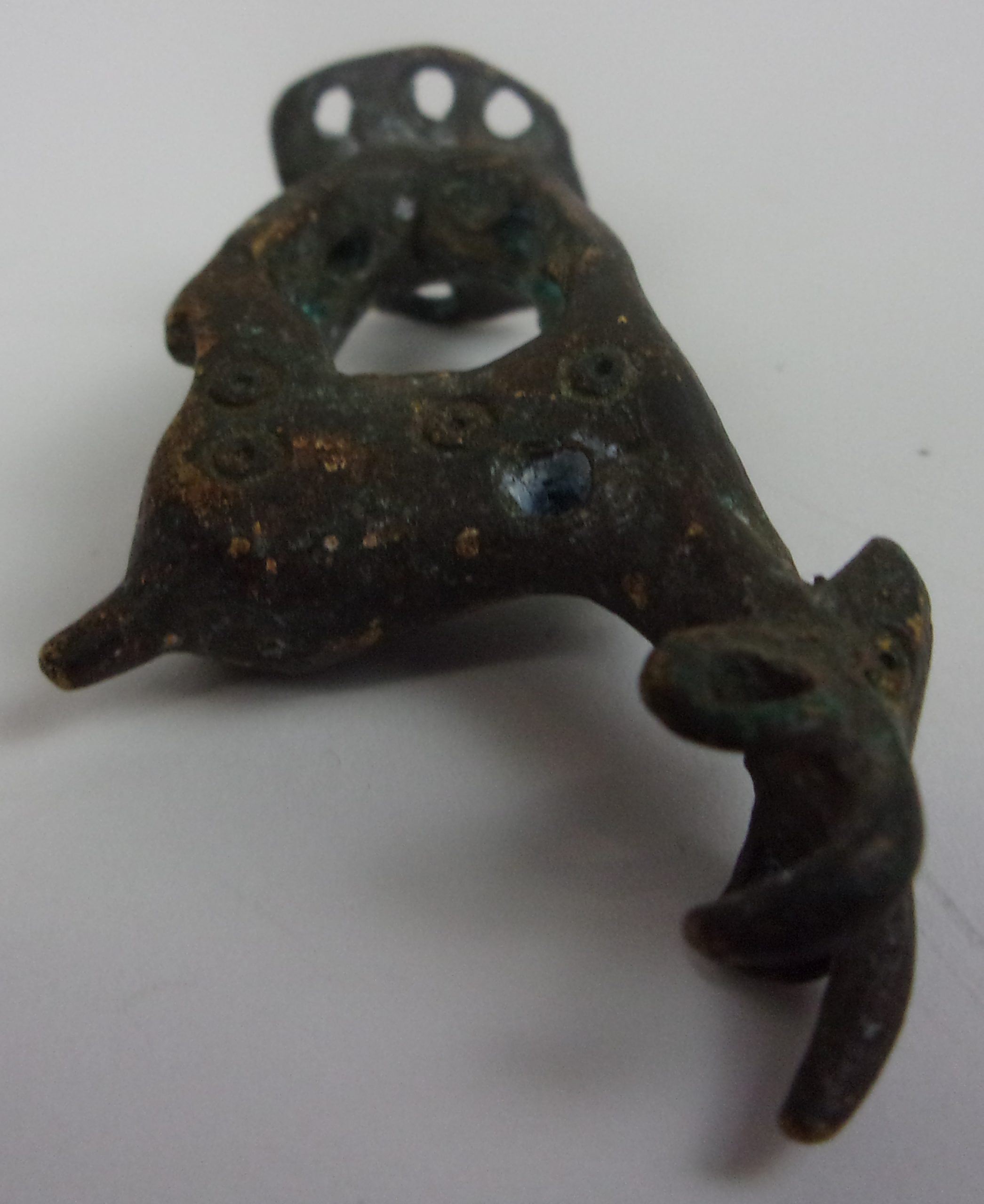 Circa 200 AD Roman Ibex Bronze Pendant With Some Enamel Work Remaining - Image 2