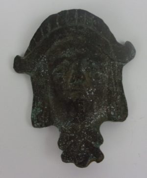 Circa 50 AD Roman Mask Figure Of An Egyptian Pharaoh