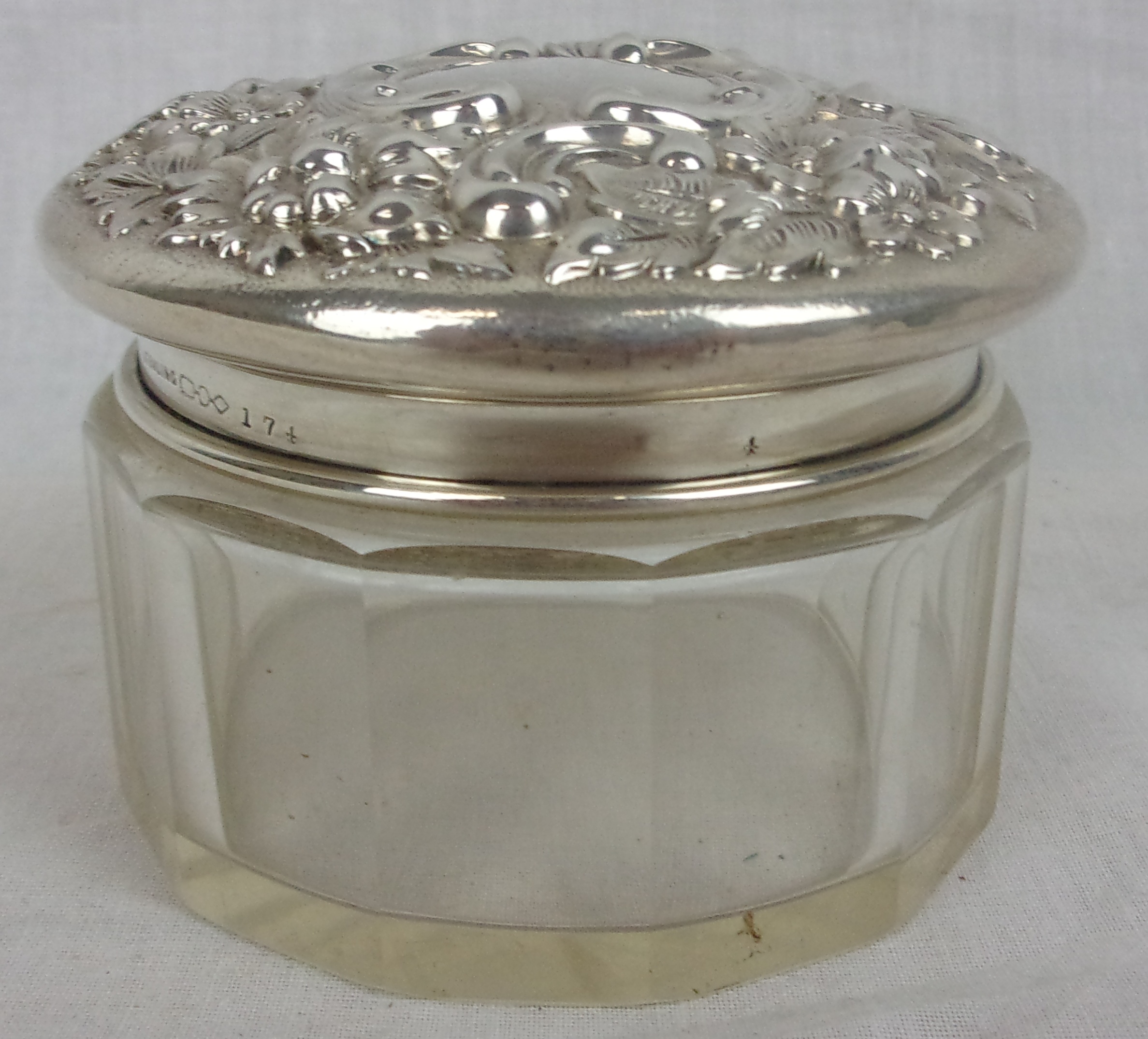 Circa 1900 London Silver Repousse Pot