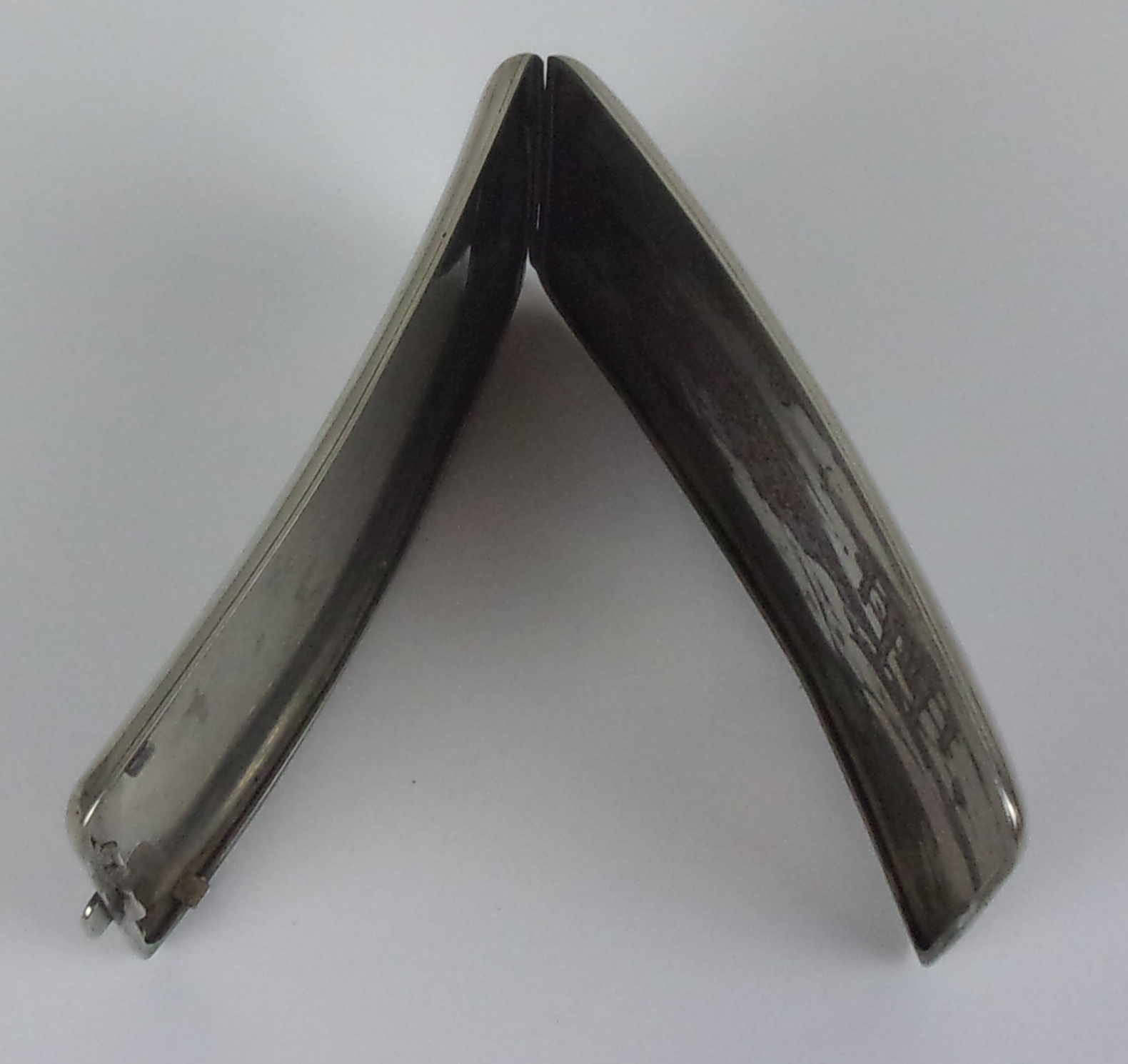 Sterling Silver Cigarette Case With An Etched Japanese Mountain Scene And Gold Inlay To The Interior - Image 7