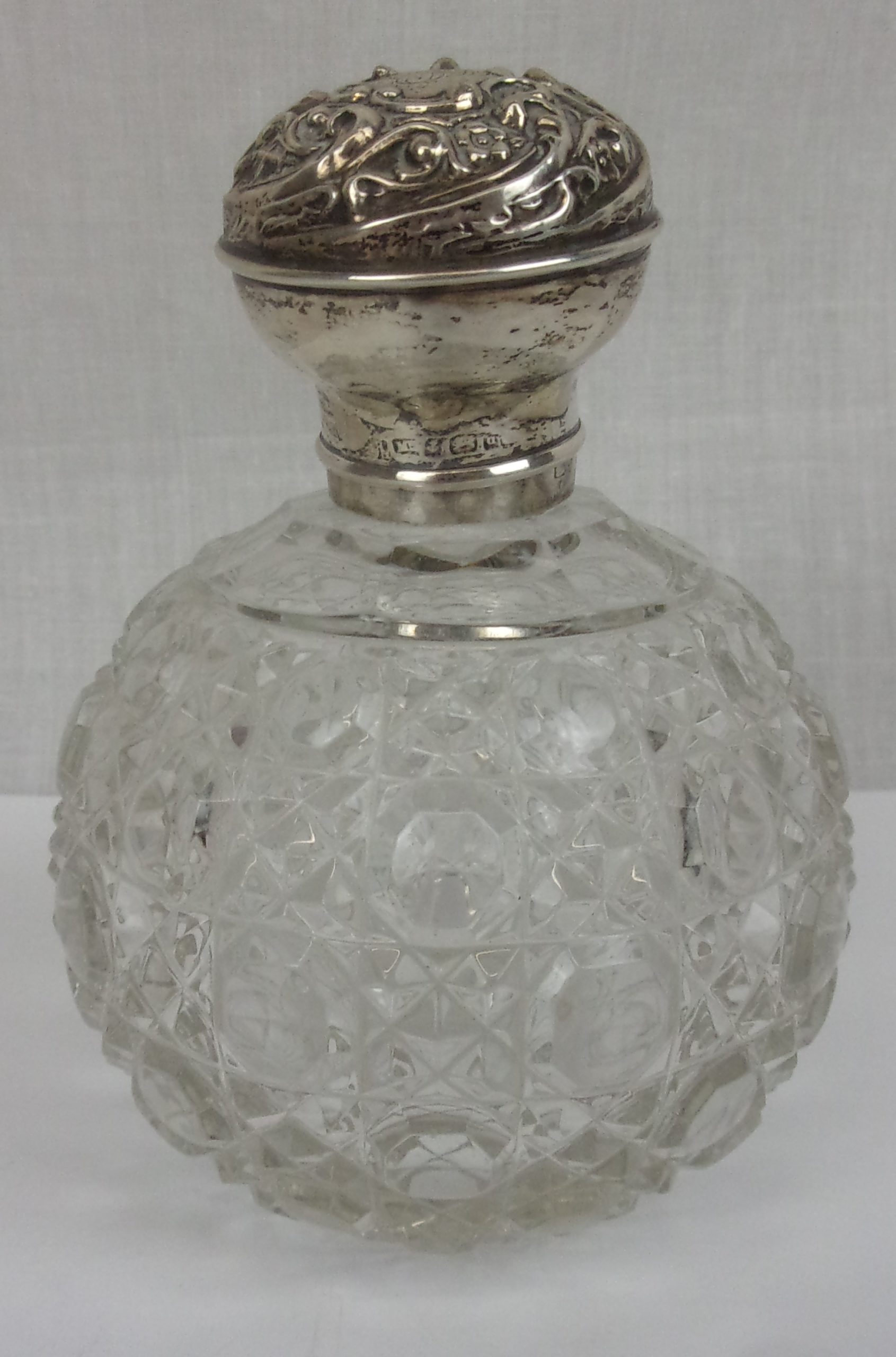 Birmingham 1894 Silver Topped Cut Glass Pot