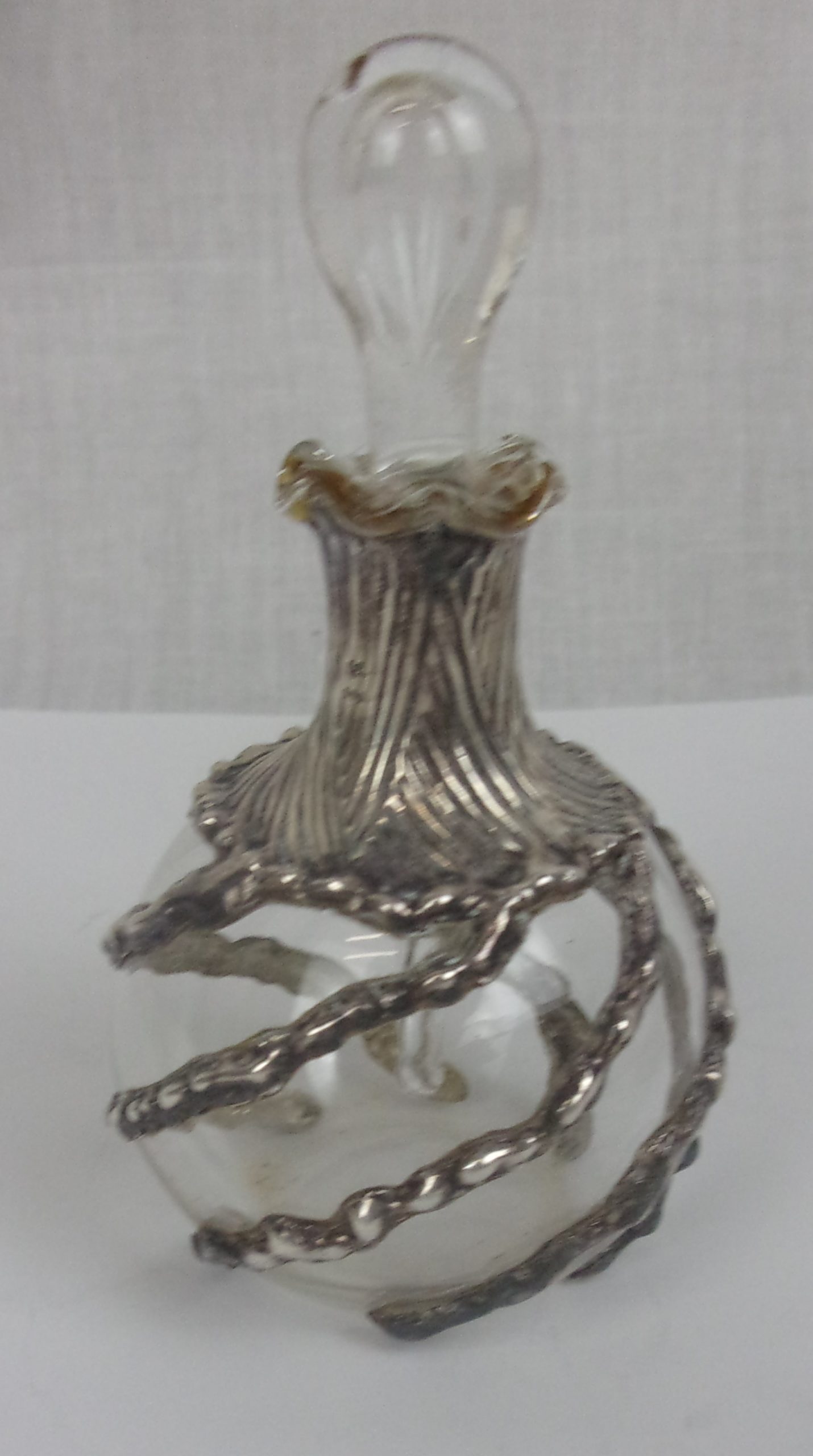 Sheffield 1904 Silver Mounted Glass Scent Bottle