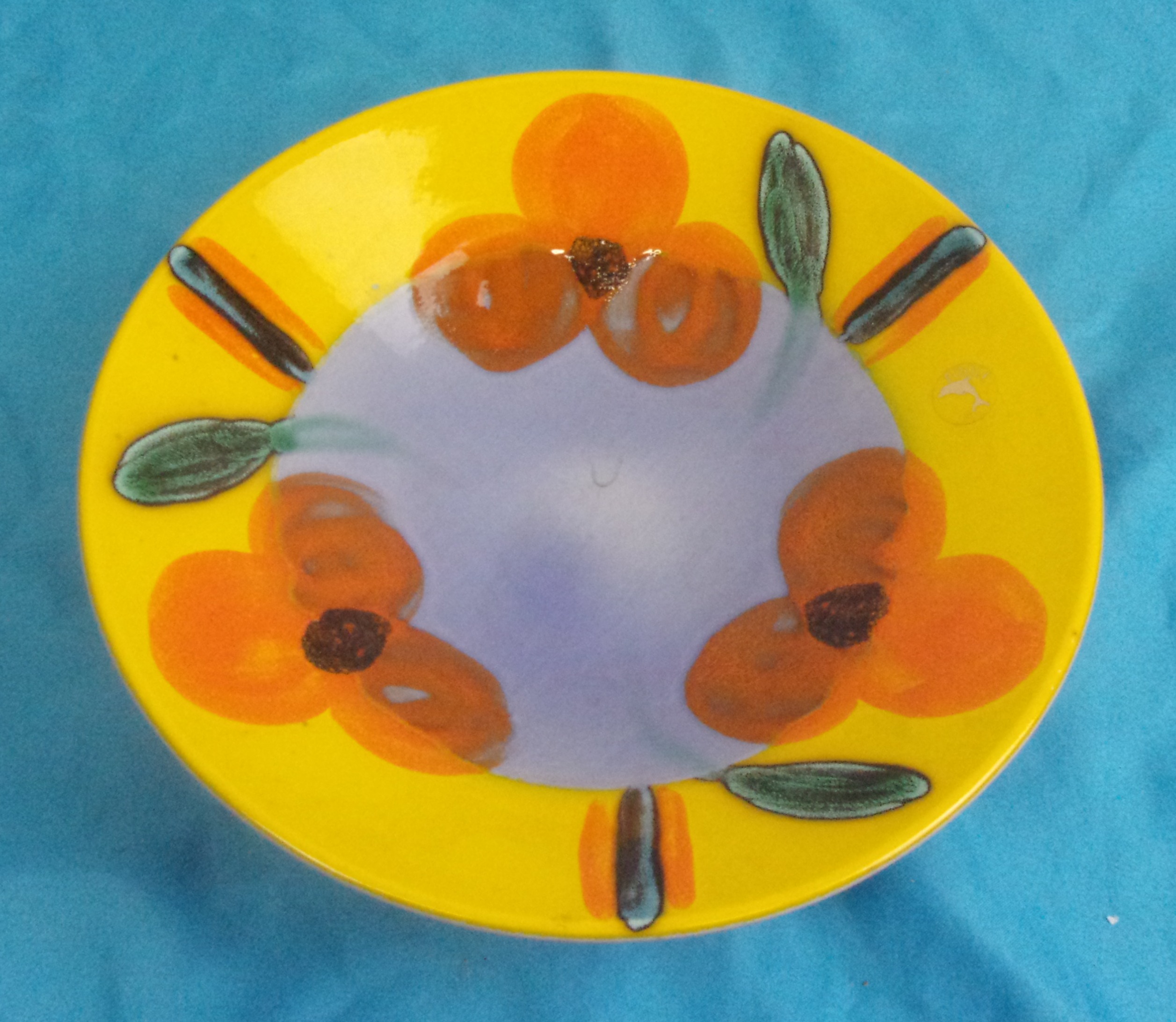 Poole Pottery Vibrant Orange Flower Bowl