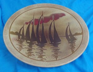 Circa 1972 Poole Pottery Aegean Pattern Charger Bowl