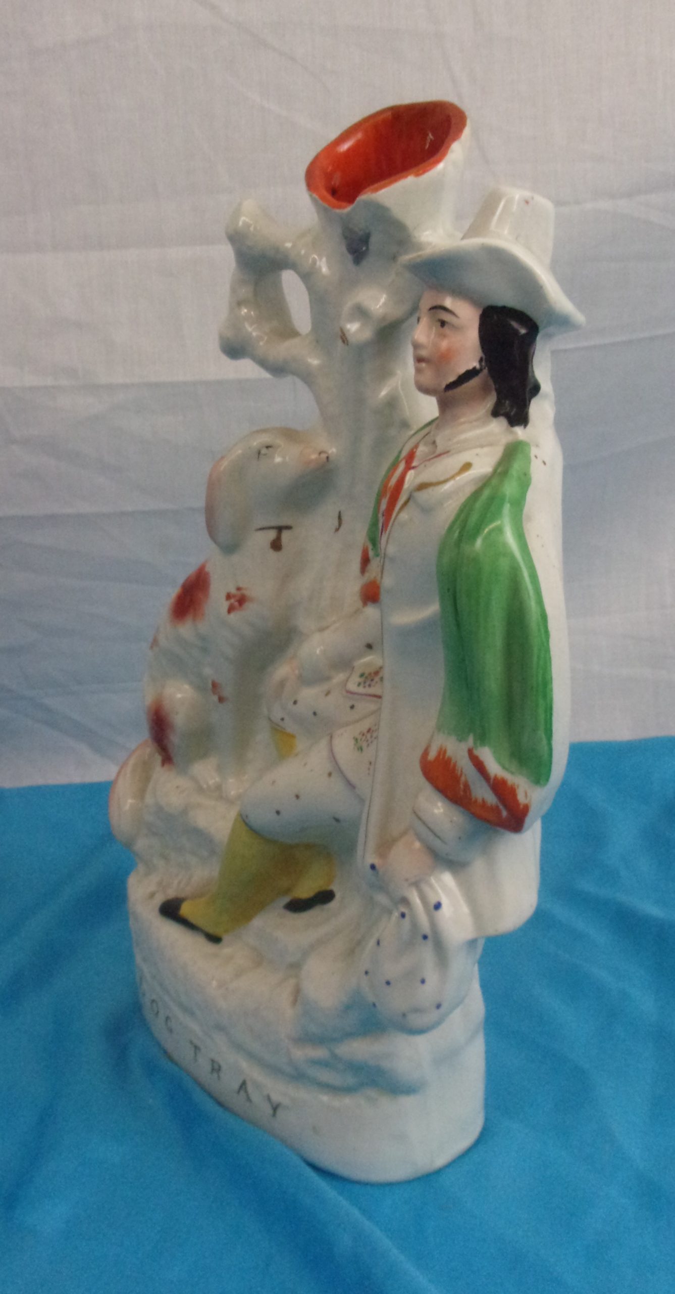 Circa 1850 Large Staffordshire Large Spill Vase Entitled Dog Tay - Image 8