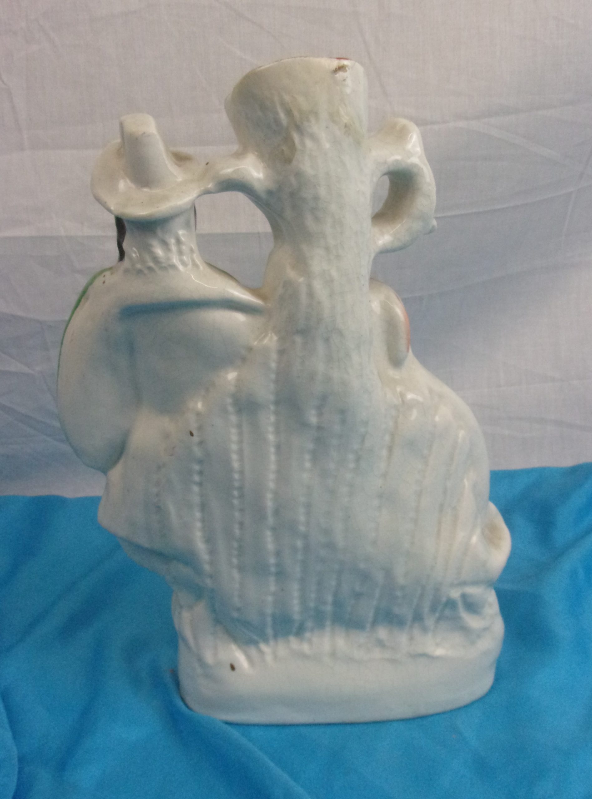 Circa 1850 Large Staffordshire Large Spill Vase Entitled Dog Tay - Image 7