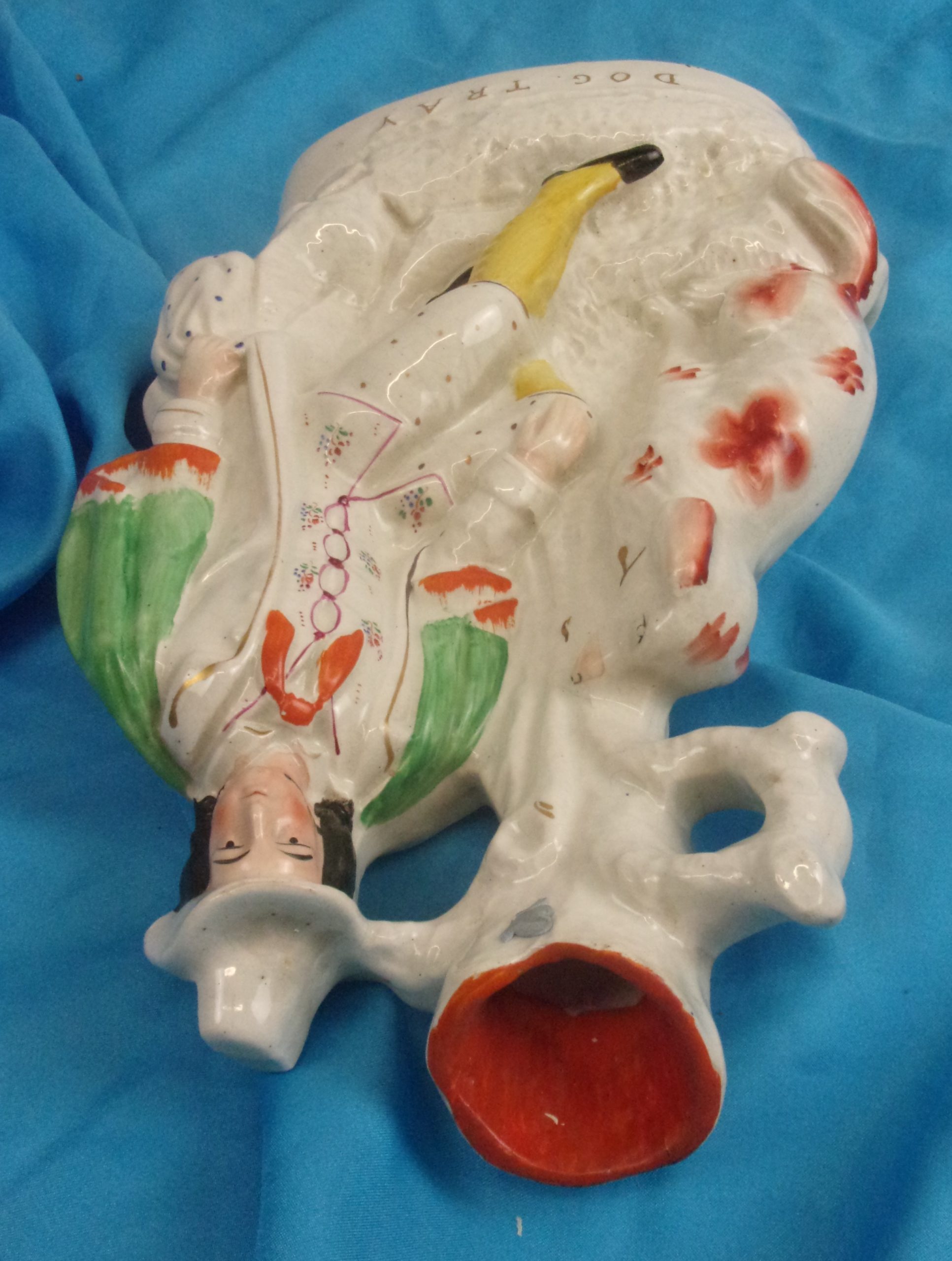 Circa 1850 Large Staffordshire Large Spill Vase Entitled Dog Tay - Image 5