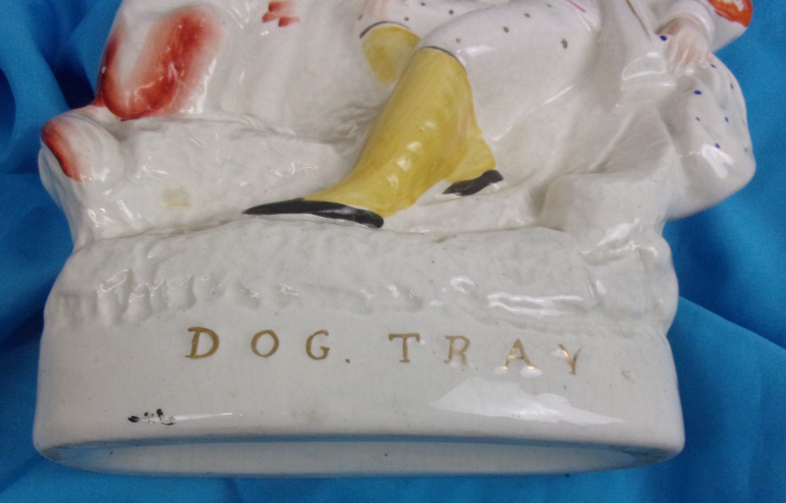 Circa 1850 Large Staffordshire Large Spill Vase Entitled Dog Tay - Image 3