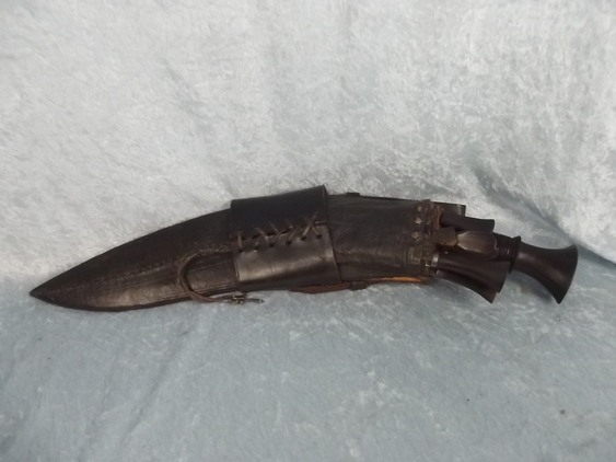 A Kukri Set (With Karda & Charmak, File & Pick) In Leather Scabbard