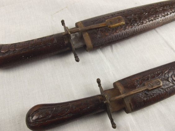 A Pair of Carved Wood Handle Stealth Knives - Image 4