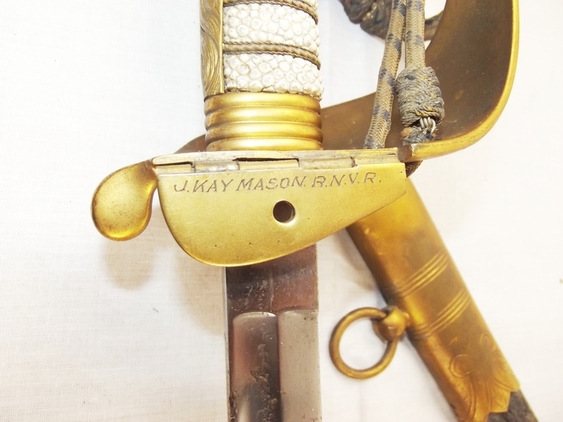A Royal Navy Volunteer Reserve (RNVR) 1827 Pattern Sword and Scabbard - Image 2