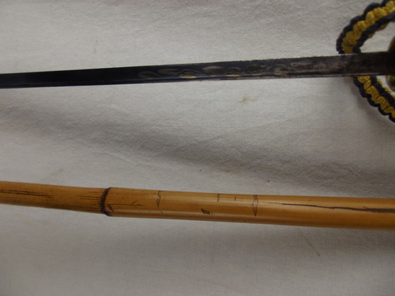 C1800 Blue And Gilt Sword Cane Marked To The Queens Royal Regiment - Image 5