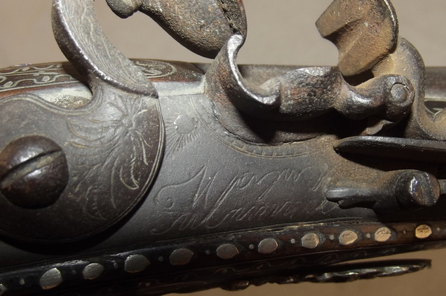 Circa 1800 Brace Of Silver Mounted Egyptian Flintlock Pistols - Image 2