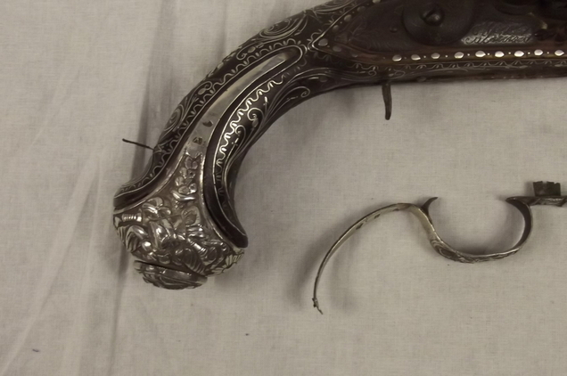 Circa 1800 Brace Of Silver Mounted Egyptian Flintlock Pistols - Image 11