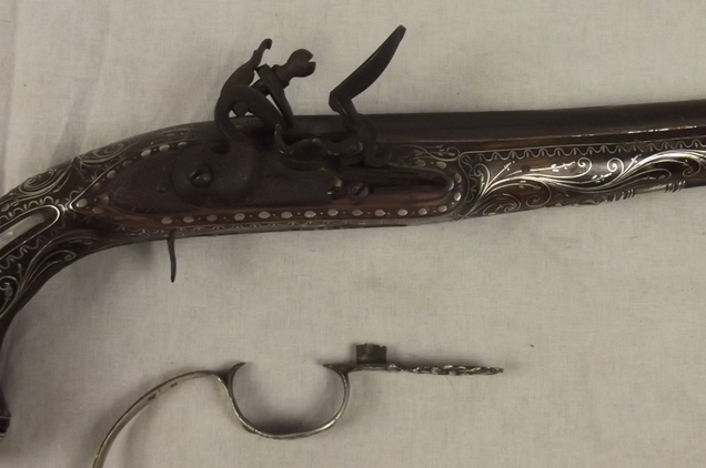 Circa 1800 Brace Of Silver Mounted Egyptian Flintlock Pistols - Image 12