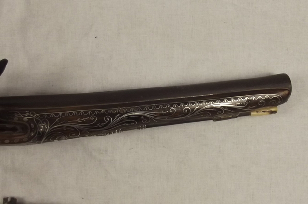 Circa 1800 Brace Of Silver Mounted Egyptian Flintlock Pistols - Image 13