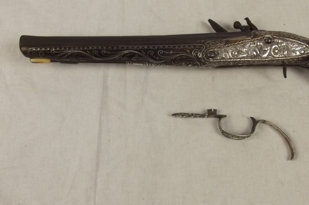 Circa 1800 Brace Of Silver Mounted Egyptian Flintlock Pistols - Image 14
