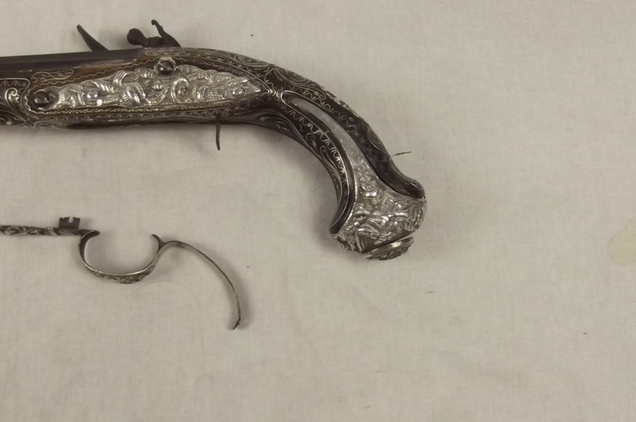 Circa 1800 Brace Of Silver Mounted Egyptian Flintlock Pistols - Image 15