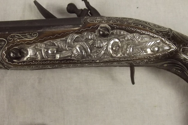 Circa 1800 Brace Of Silver Mounted Egyptian Flintlock Pistols - Image 16