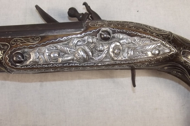 Circa 1800 Brace Of Silver Mounted Egyptian Flintlock Pistols - Image 17