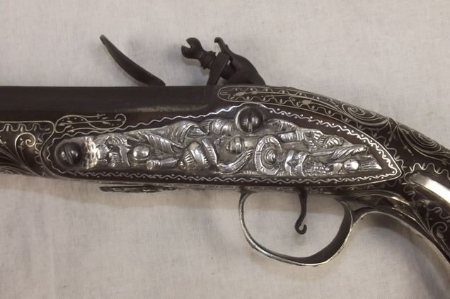Circa 1800 Brace Of Silver Mounted Egyptian Flintlock Pistols - Image 24