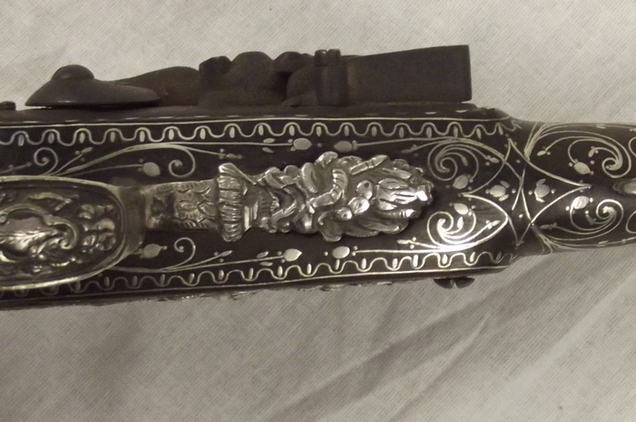Circa 1800 Brace Of Silver Mounted Egyptian Flintlock Pistols - Image 6