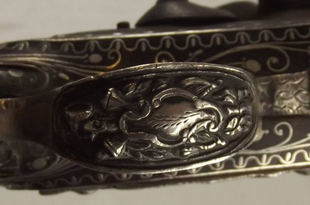 Circa 1800 Brace Of Silver Mounted Egyptian Flintlock Pistols - Image 9