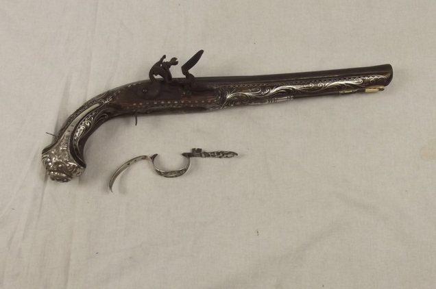 Circa 1800 Brace Of Silver Mounted Egyptian Flintlock Pistols - Image 10