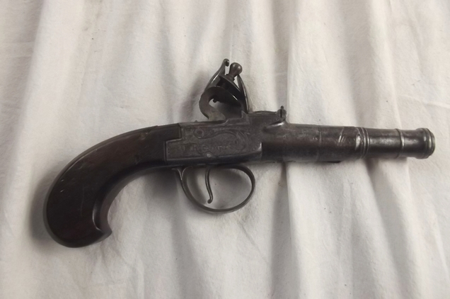 Circa 1800 Pair Flintlock Pocket Pistols By Richards