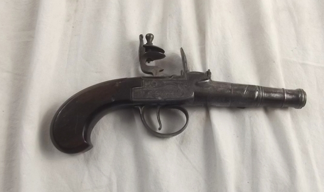 Circa 1800 Pair Flintlock Pocket Pistols By Richards - Image 7