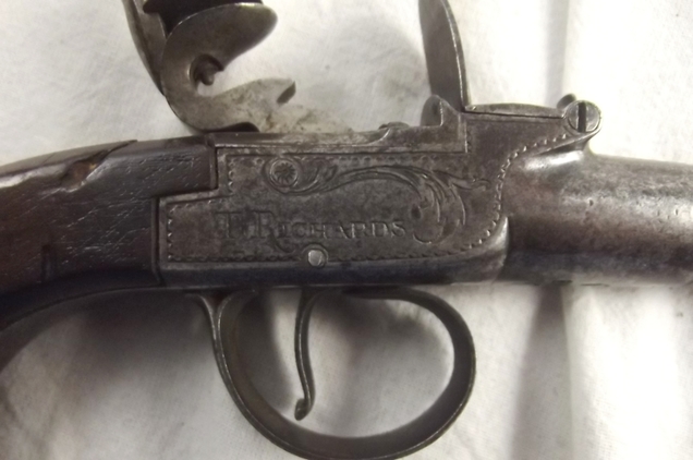 Circa 1800 Pair Flintlock Pocket Pistols By Richards - Image 9