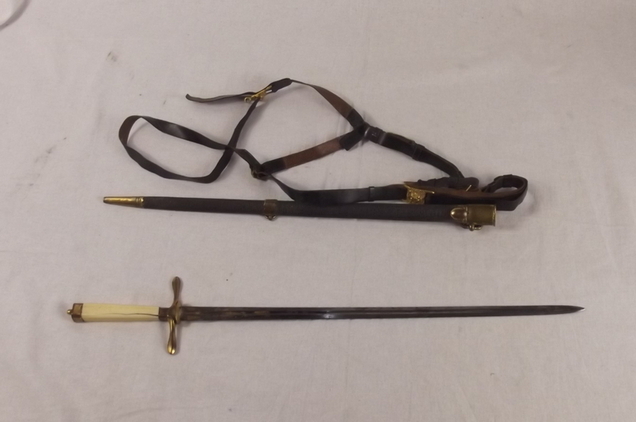 Circa 1810 British Naval Dirk With Blue And Gilt