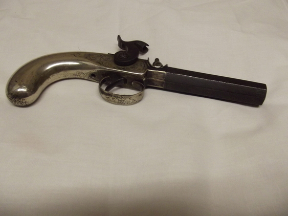 Early 19th Century Percussion Pistol With Silver Plated Mounts Single Shot - Image 2