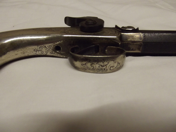 Early 19th Century Percussion Pistol With Silver Plated Mounts Single Shot - Image 4