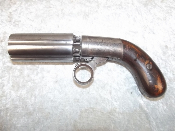 Early 19th Century Six Shot Double Action Pepperbox Revolver - Image 8