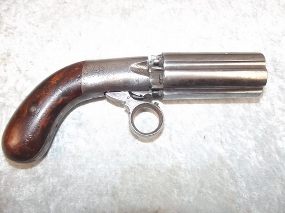 Early 19th Century Six Shot Double Action Pepperbox Revolver
