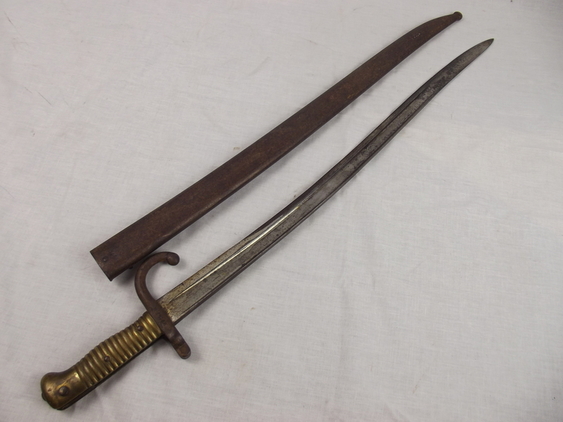 French M1866 Chassepot Sword Bayonet & Steel Scabbard #1 - Image 13