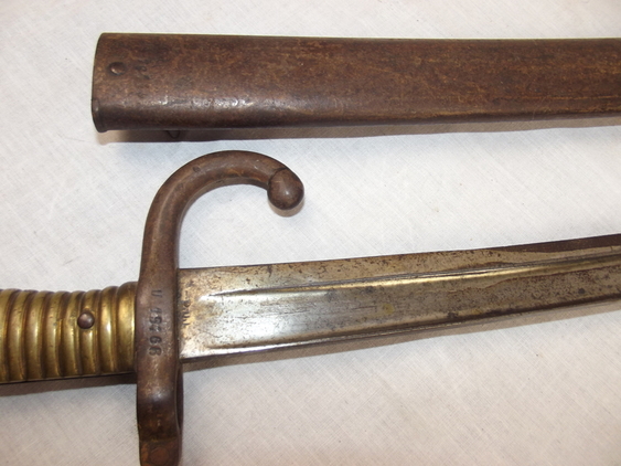 French M1866 Chassepot Sword Bayonet & Steel Scabbard #1 - Image 5