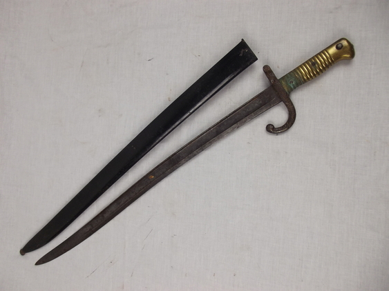 French M1866 Chassepot Sword Bayonet & Steel Scabbard
