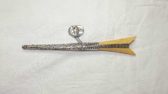 Greek White Metal & Horn Dagger from the Island of Crete