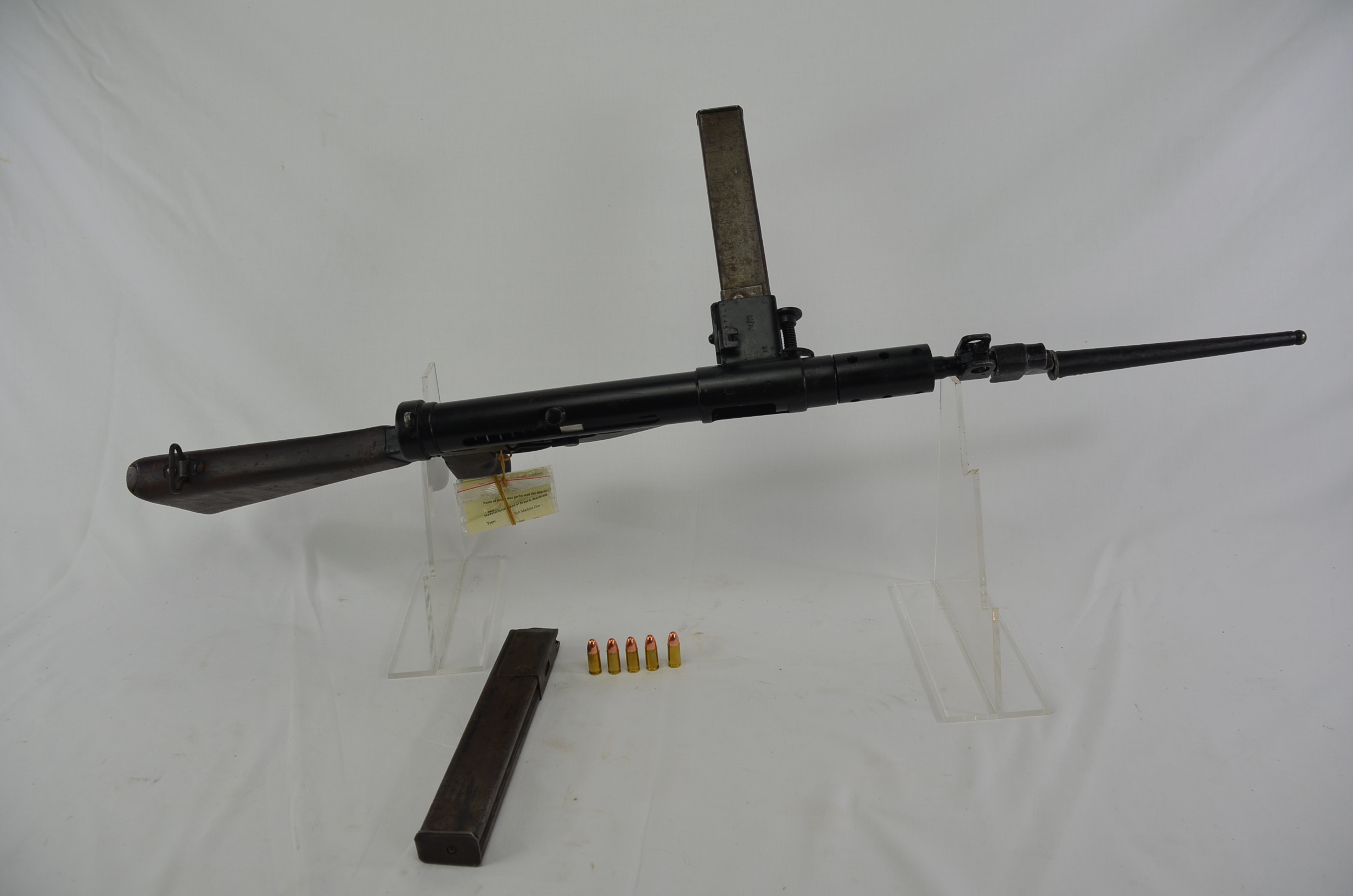 WW2 Mk5 Sten Gun With Inert Rounds, Spare Magazine and Bayonet (Deactivated) - Image 5